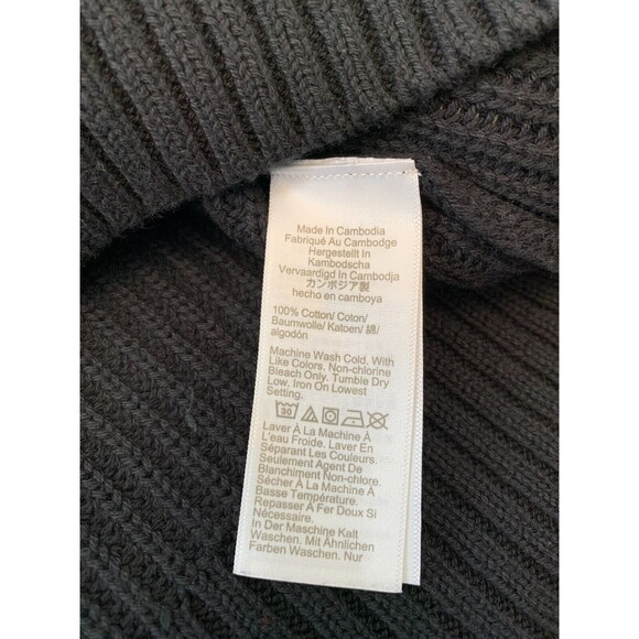 J Crew Mock Neck Sweater Mens XL Long Sleeve Knit Black Cotton Pullover - Picture 8 of 8